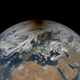 The annular eclipse shadow on the North Pole, on June 10, 2021.